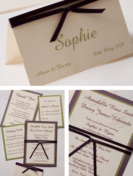 The Florence wedding range features a formal three layered C6 invitation