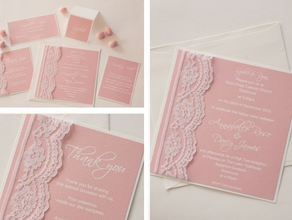 The Peony Rose wedding range is a romantic soft pink and white collection